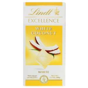 Lindt Excellence White Coconut Chocolate Bar, 3.5 Ounce Bars (Pack of 