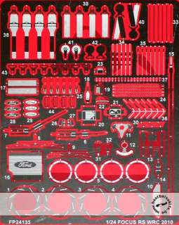    etch detail set to fit SIMILRs1/24 FORD FOCUS WRC 2010 model kit