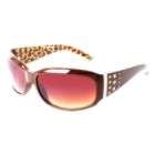 Studio S Womens Sunglasses With Metal Accent Animal Print Stems Brown