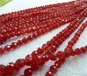 4mm Brazil Faceted Red Ruby Round Loose Beads 15  