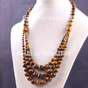 Natural Tigereye Loose beads Gemstone Necklace 22 E490  
