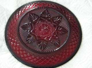   Arques Durand Luminarc Ruby Red Pressed Glass Large Plate  