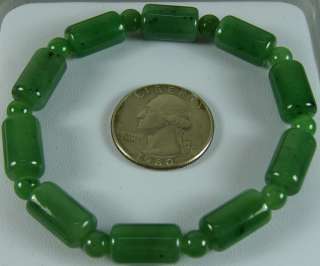   Natural Green Chinese Hetian Nephrite Jade Elastic Bangle Bracelet