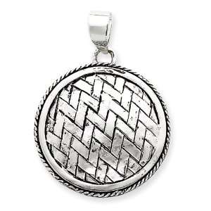   Silver Antiqued Circle Weave Pendant West Coast Jewelry Jewelry
