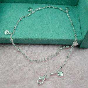 Heart Silver Anklet Bracelet Chain / Ankle   s23  