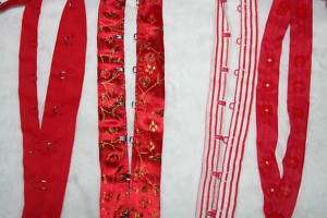 RED Cotton Brocade Rayon Hook and Eye Snap Tape BTY  