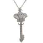 necklace hangs from a box chain and secures with a spring ring clasp