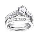 Sea of Diamonds 1 1/3 Carat Diamond 18k White Gold Bridal Set