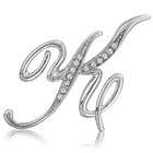 BERRICLE Silver Toned Initial Letter Brooch Pin   K   Jewelry Gift for 