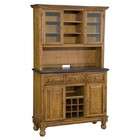 Home Styles Buffet Hutch with Black Granite Top in Oak Finish