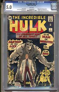 Incredible Hulk #1 CGC 5.0 VG/FN Universal  