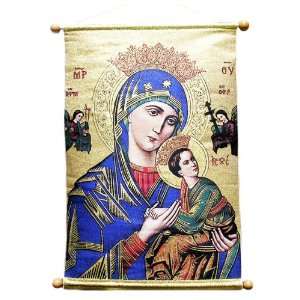 Beautiful Large Tapestry Icon Our Lady of Perpetual Help XLG Size 24 1 