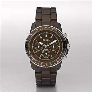 BRAND NEW FOSSIL STELLA LARGE ALUMINUM CHOCOLATE WATCH CH2746 NEW IN 