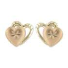 earrings open hoop abstract heart cubic zirconia 14k yellow gold 