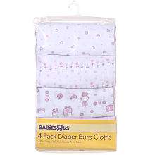 Babies R Us Diaper Burp Cloths   4 Pack   Girls   Babies R Us 