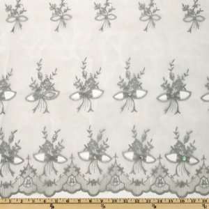   Organza Floral Light Grey Fabric By The Yard: Arts, Crafts & Sewing