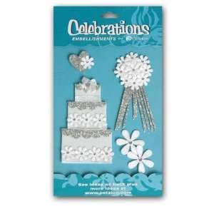 Silver & White Three Tier Wedding Cake Flowers: Arts 
