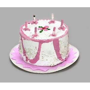  Doll House Miniature Birthday Cake Pink: Toys & Games