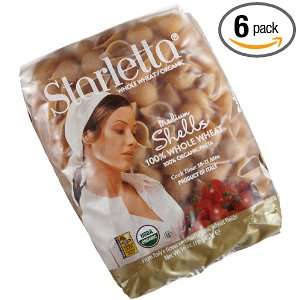 Starletta Organic Medium Shells, Whole Wheat Pasta, 16 Ounce Packages 