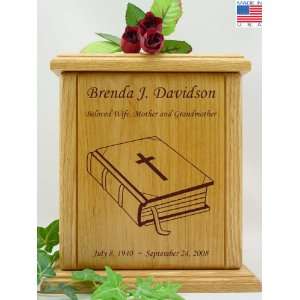  Bible Engraved Wood Cremation Urn