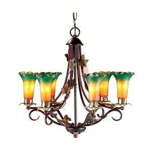  Tiffany TH101144 22 Inch by 22.5 Inch Multicolored Lily Chandelier 
