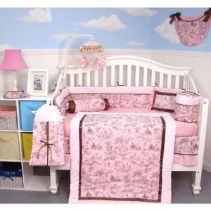 13 Piece French Toile Baby Crib Nursery Bedding Set:  Home 