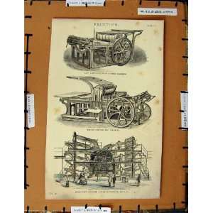   Antique Print C1800 1870 Printing Machine Lithographic