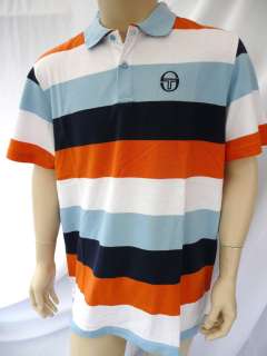 Sergio Tacchini Mens IMPERIAL Polo T Shirt Blue/Blue/White Size S,M,L 