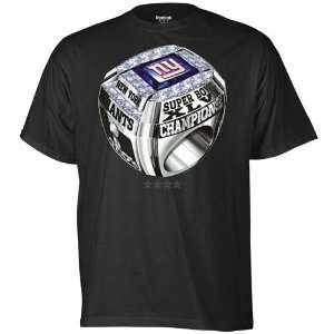   New York Giants Super Bowl XLVI Champions Super Ringer T Shirt   Black