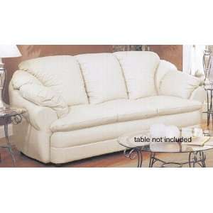   Top Grade Light Cream White Italian Leather Couch Sofa: Home & Kitchen