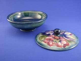 Moorcroft Hand Painted Lidded Ceramic Bowl  