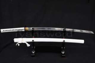   Japanese Katana Musashi Tsuba White SAYA Sword Sharp Blade #106  