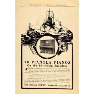  1908 Ad 26 Pianola Piano Aeolian Battleship Instrument 