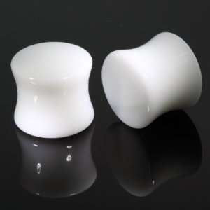    Pair Ivory Double Flared Organic Plugs 10mm 00 Gauge: Jewelry