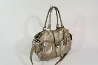 Michael Kors Riley Metallic Bronze Large Leather Satchel Handbag 
