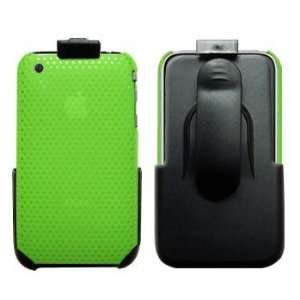   Clip & Green Mesh Hard Case / Cover / Shell for Apple iPhone 3G 3GS