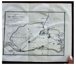 1800 Egypt   LAKE MANZALA   Pre Suez Canal   Map   DE  
