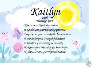 KAITLYN Personality and Meaning of Name Print NEW  