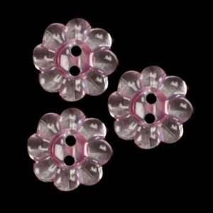  Glass Button Floral Tint Pink By The Each: Arts, Crafts 