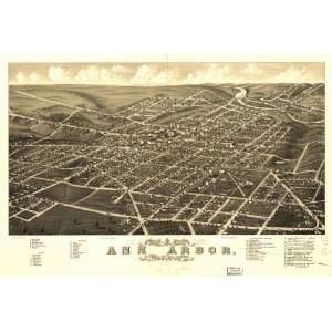  1880 map of Ann Arbor, Michigan: Home & Kitchen