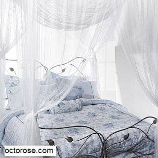 OctoRose ® Cream 4 Corner / Post Bed Canopy Mosquito Net Queen King