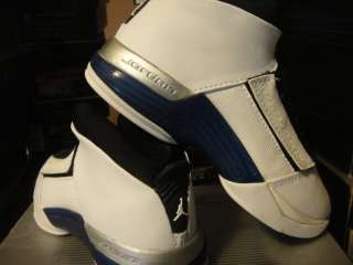 Nike Air Jordan XVII 3/4 Hi White Blue Blk Kids PS 11  