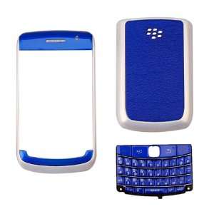  4 piece Housing for Blackberry Bold 9700 Blue with Pearl White 