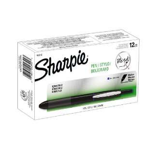 : Sharpie Pen RT Retractable Grip Medium Point Pens, 12 Blue Ink Pens 