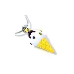  Yellow Crystal Ice Cream Cone Pendant Necklace Everything 