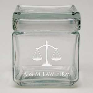  Scales of Justice Stackable Glass Jar: Kitchen & Dining