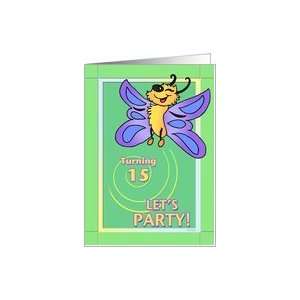  15th Birthday Party Invitation   Butterfly Card Toys 