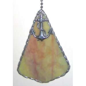  Stained Glass Anchor Design Ceiling Fan Pull Chain in Gold 