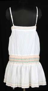   White chocolate Embroidered Cotton Tunic Dress Plus Size 2X 3X  
