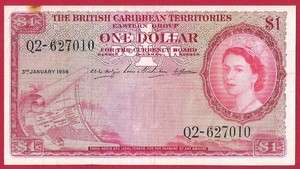 BRITISH CARIBBEAN   ONE DOLLAR 1956    